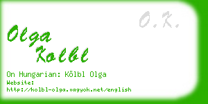 olga kolbl business card